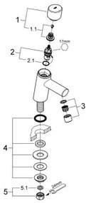 GROHE 32207001 - Baterie monocomandă pentru lavoar CONCETTO XS, crom lucios