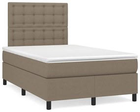 vidaXL Pat box spring cu saltea, taupe, 120x190 cm material textil