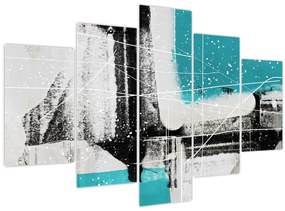 Tablou - Abstract turcoaz (150x105 cm)