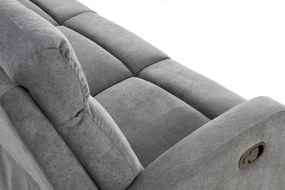 Canapea recliner Oslo 3S stofa gri inchis H100 cm