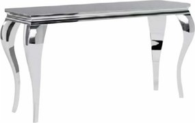 Consola PRINCE C, negru/crom, sticla securizata/metal, 120x40x78 cm