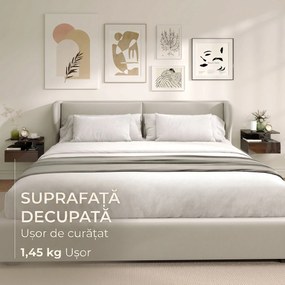 HOMCOM Set de 2 Noptiere Moderne Suspendate pentru Dormitor cu Sertar și Raft, 35x32x22,5 cm, Negru Lucios | Aosom Romania