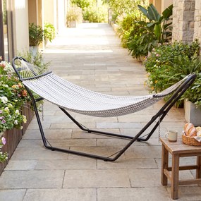 Outsunny Suport Reglabil pentru Hamac din Oțel cu Lanțuri și Cârlige în Formă de S, pentru Hamace de 2,75-4 m, 278 cm, Negru | Aosom Romania