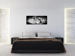 Tablou cu abstracțiune modernă în gri (120x50 cm)