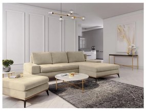 Colțar extensibil cu șezlong pe partea dreaptă Windsor &amp; Co Sofas Planet, bej