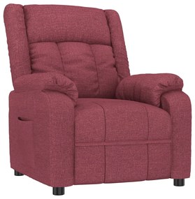348111 vidaXL Fotoliu rabatabil, roșu vin, material textil