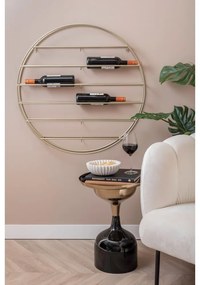Raft pentru sticle de vin auriu pentru perete din metal număr de sticle 12 80x80x9 cm Redondo – PT LIVING