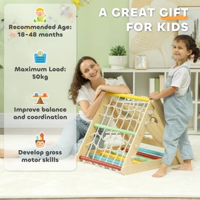 AIYAPLAY Set 5 în 1 pentru Cățărat pentru Copii cu Triunghi Montessori cu Frânghie, 119x63x61 cm, Multicolor | Aosom Romania