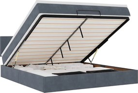 vidaXL Cadru de pat otoman cu saltea Gri închis 160x200cm catifea