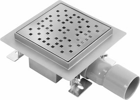 Set rigola pentru dus plus capac inox periat Rea Dots 15 cm