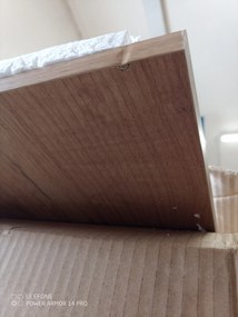 TARG Baza masa de dining alba cu blat in decor stejar sonoma MADO 120x80 II. calitate.