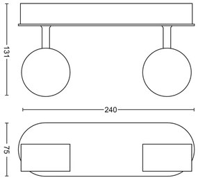 Philips MYLIVING WORCHESTER LED 2x4,5W 230V stmívatelné svítidlo
