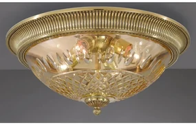 Plafoniera design italian din alama si sticla chihlimbar 4320