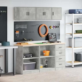 vidaXL Dulapuri de garaj 6 buc Lemn prelucrat gri beton