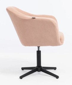 HR832CROSS Scaun Catifea Reiată Premium culoare Roz prăfuit Litchi cu Bază Neagră