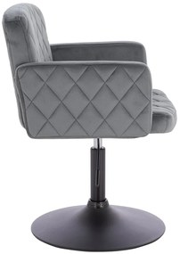 HR802N Scaun Grafit din Catifea cu Bază Neagră