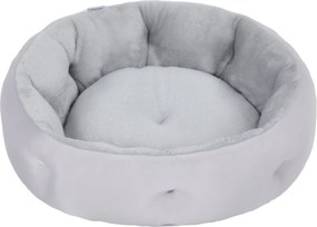 PawHut Pat reversibil pentru pisici, pat pentru pisici de interior și câini mici, pat rotund cu margine de susținere, gri deschis | Aosom Romania