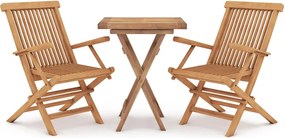 vidaXL Set mobilier de grădină, 3 piese, lemn masiv de tec