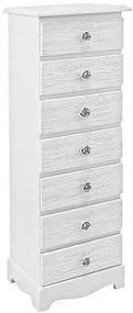 Comoda alba din MDF, 7 sertare, Blanc Bizzotto