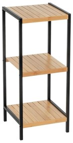 Etajeră neagră/în culoare naturală din bambus 30x70 cm – Casa Selección
