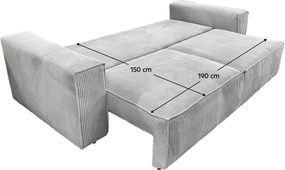 Canapea extensibilă, gri deschis, HARPERA BIG SOFA