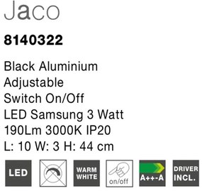Aplica LED cu spot directionabil design minimalist Jaco neagra NVL-8140322