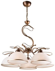 Lustră pe lanț COBRA, 5x E27/60W/230V, bronz/patină