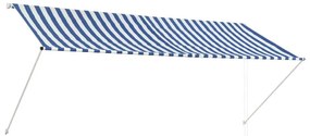 Copertina retractabila, albastru si alb, 300 x 150 cm