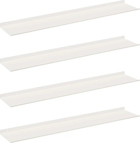 vidaXL Raft suspendat Pe perete 4 pcs Alb 100 x 18 x 2,5 cm Oțel
