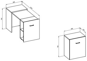 Masă PC Smartie (alb). 1108246