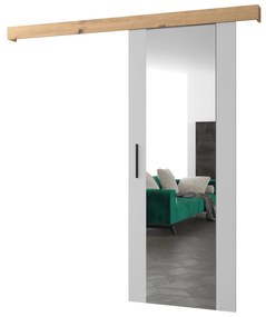 Zondo Uși culisante Sharlene II (alb mat + stejar artisan + negru) (cu oglindă). 1043639