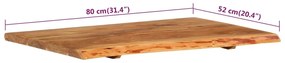 Blat lavoar de baie, 80 x 55 x 2,5 cm, lemn masiv de acacia 80 x 55 x 2.5 cm