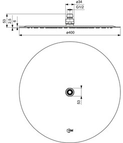 Palarie dus rotunda Ideal Standard Idealrain Luxe crom lucios 400 mm 400 mm