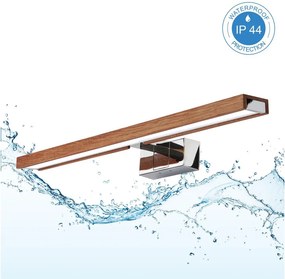 Brilagi-LED Iluminare pentru oglindă de baie WOODY MIRROR 3în1 LED/12W/230V IP44 crom/stejar cireș