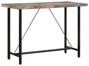 356374 vidaXL Masă de bar, 150x70x107 cm, lemn masiv reciclat și fier