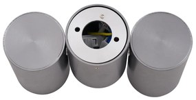 Spot de design integrat, metal gri-tun, GU10, 50 mm, 2 lumini, inclinabil - Michael