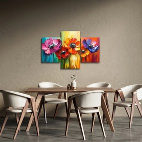 Tablou - Cinci flori colorate (90x60 cm)