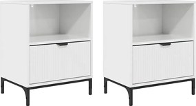 vidaXL Dulap de noapte 2 pcs Alb foarte lucios 49 x 36 x 61 cm