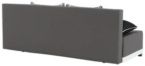 Canapea extensibilă, material textil negru/gri/perne gri cu model, ROKAR