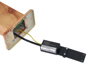 Lampă modernă de exterior din aluminiu cu imprimeu de lemn 65cm IP44 - Baleno