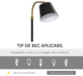 HOMCOM lampa de podea cu etajera, 43x29x160 cm, negru | AOSOM RO