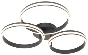 Plafoniera neagra incluzând LED cu dimmer în 3 trepte cu 3 lumini - Navara