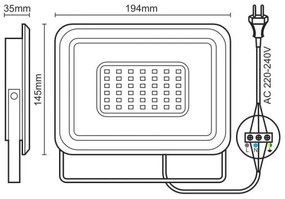 Proiector LED/50W/230V 4000K IP65