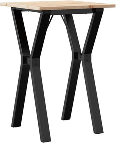 vidaXL Masă de bucătărie, cadru Y, 50x50x75 cm lemn masiv pin și Oţel