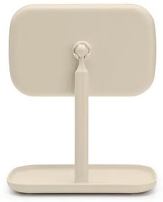 Oglinda cu suport pentru accesorii Brabantia ReNew 1006271, 28.3x20x12.6 cm, Baza antiderapanta, Reglabila la 360°, Bej