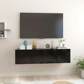 Dulapuri TV suspendate, 2 buc., negru, 60x30x30 cm 2, Negru