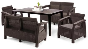 Set de mobilier de grădină Corfu Fiesta III cu masă Futura maro