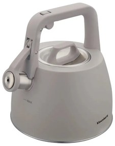 Ceainic cu fluier Klausberg KB 7916, 2.5 l, Maner izolat termic, Inductie, Gri