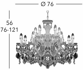 Kolarz 3149.88+4.3.KoT - Candelabru MARIA LOUISE 12xE14/40W/230V aur 24K
