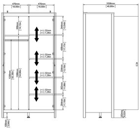 Șifonier negru 102x199 cm Madrid – Tvilum